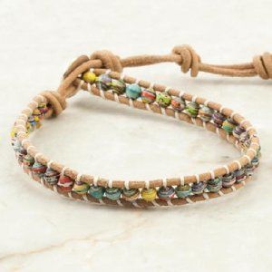 CHAN LUU MULTI-COLORED PAPER BEAD SINGLE WRAP BRACELET, BSZ-4495, NEW